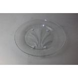 A Lalique glass 'Verneuil' plate, moulded with a spray of wheat, 19.5cm diameter