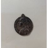 A white metal Bonnie Prince Charlie medal