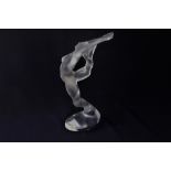 A Lalique crystal figure of a nude Acrobat with leg up, 27.5cm high