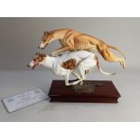 An Albany Fine China limited edition model 'Greyhounds' modelled by Neil Campbell, with metal