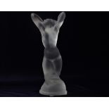 A Lalique 'Vitesse' figure of a nude with arms raised, 18.5cm high