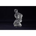 A Lalique figure group of Diana and the fawn, 11.5cm high (a/f)