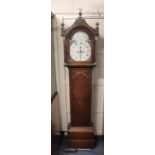 A George III oak longcase clock, the painted dial signed 'Danl. Dickerton, Framlingham', with a
