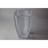 A Lalique 'Yasna' vase, with linear pattern, 20.5cm high (a/f)