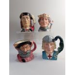 Three Royal Doulton character jugs to include Falstaff D6287, St George D6618, Henry V D6671 and a