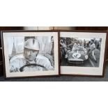 Goodwood interest, two signed limited edition Michael Cooper photographic prints; 'Graham Hill Pit
