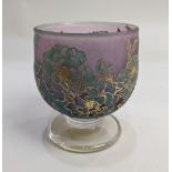 Jonathan Harris, a contemporary limited edition studio golden cameo glass goblet 'Rose Gold to