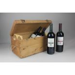 A crate of four bottles of red wine comprising two 75cl bottles of Trentino Marzemino Di Isera