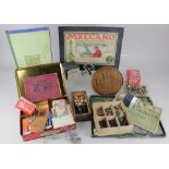 A collection of toys and games to include The "Wembley" gyroscope, boxed, Meccano 2, boxed, and