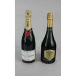 A bottle of Moet & Chandon Brut Imperial champagne 75cl 12% vol together with a bottle of Marques de