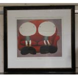 Mackenzie Thorpe, Twins, limited edition colour print, 302 / 850, numbered, inscribed and signed