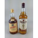 A bottle of White Horse Fine Old Scotch whisky 1 litre 40% vol, together with a bottle of Bell's