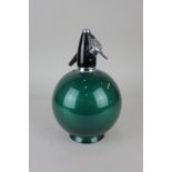 A Globemaster green soda siphon, 27cm