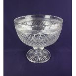 A cut glass pedestal punch bowl, 29.5cm diameter
