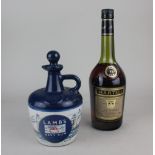 A Lamb's Navy Rum jug 750ml 40% vol together with a bottle of Martell Cognac 68cl 40% vol