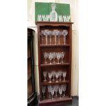 A Waterford crystal 'Alana' pattern decanter, six large wine glasses, six champagne flutes, five