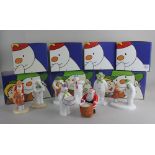 A collection of seven Coalport porcelain 'The Snowman' figures, boxed, to include 'Hug For Mum', '