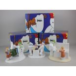 A collection of three Coalport porcelain 'The Snowman' figure groups, all boxed, comprising 'Goodbye