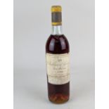 A bottle of Chateau d'Yquem 1966 sauternes