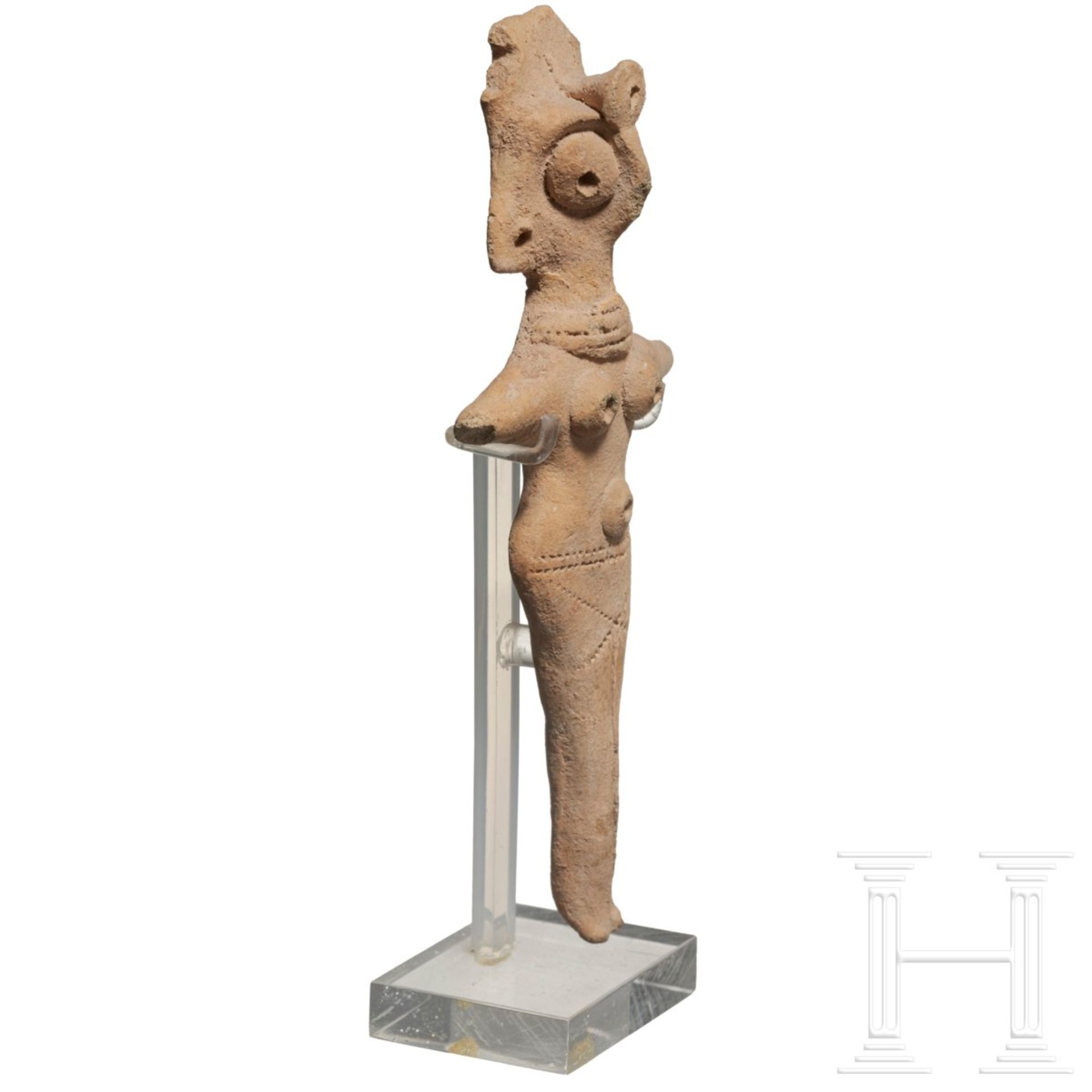 Weibliches Astarte-Idol, Terrakotta, hethitisch, 2. Jtsd. v. Chr. - Bild 3 aus 4