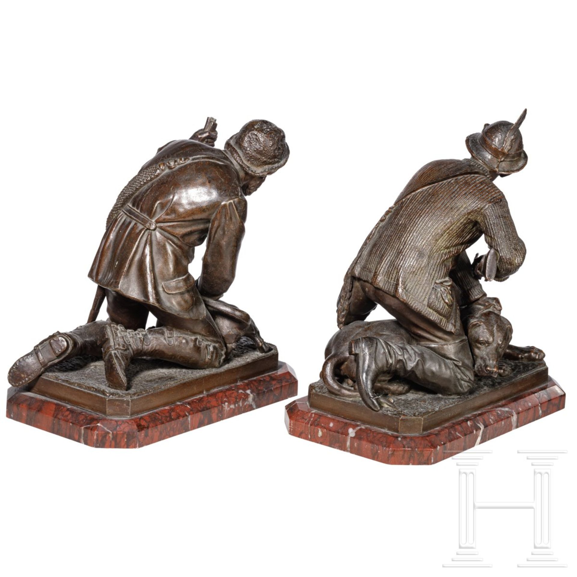 Ein paar jagdliche Bronzen, Johannes Heidepriem, um 1880 - Image 3 of 4