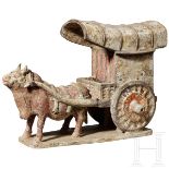Terrakotta-Reisewagen mit Ochse, China, Tang-Dynastie (618-906)