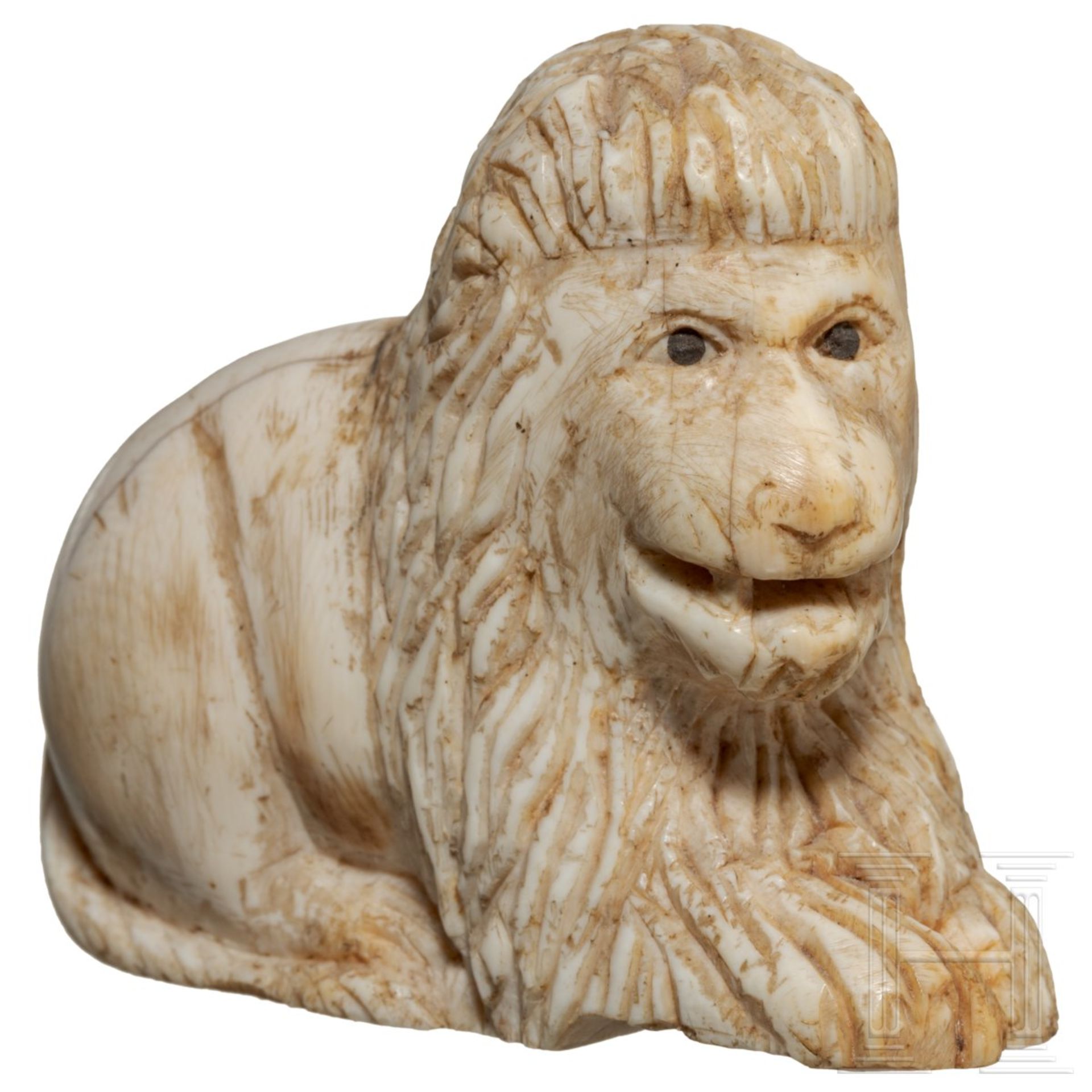 Löwen-Figurine aus Elfenbein, Italien, 14./15. Jhdt.