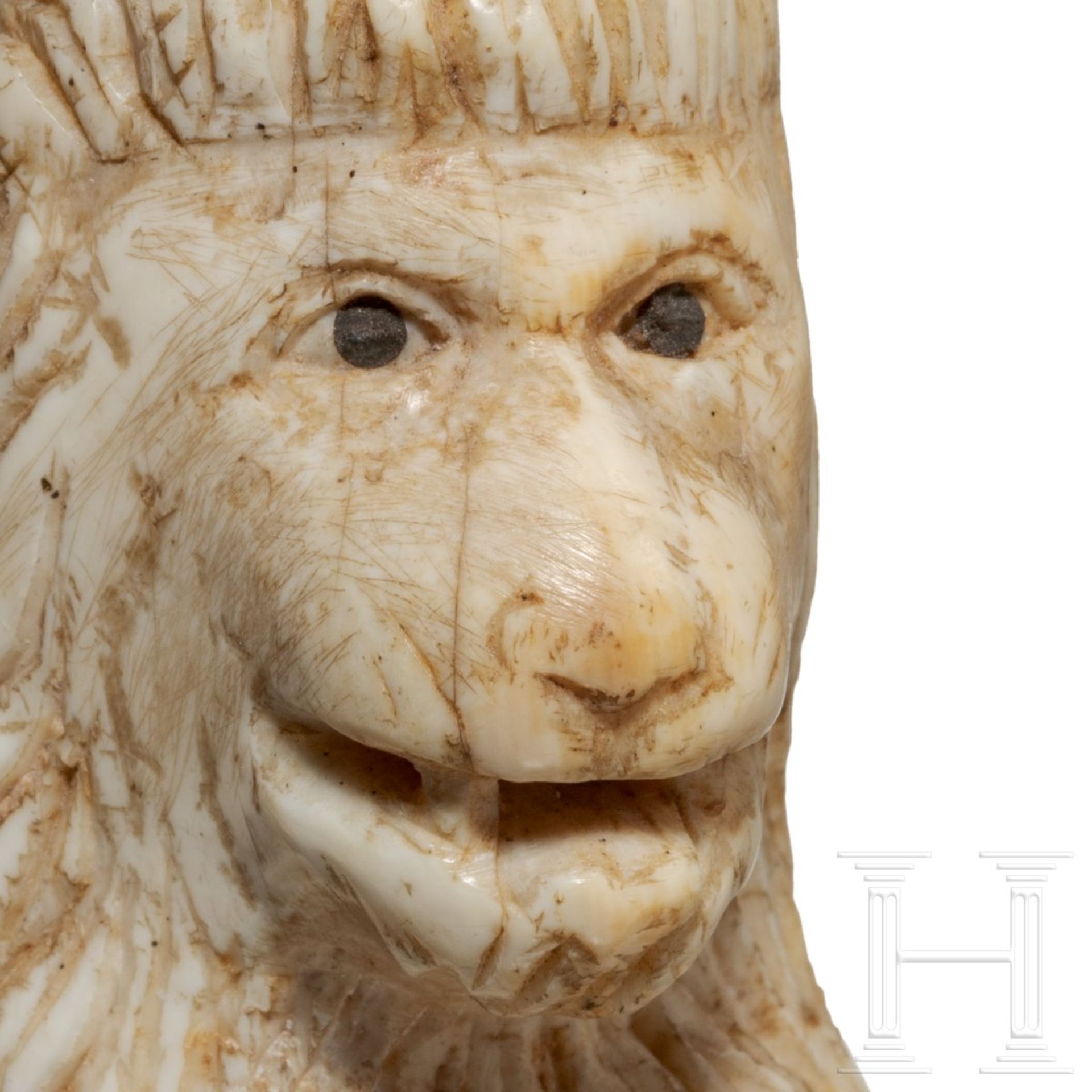 Löwen-Figurine aus Elfenbein, Italien, 14./15. Jhdt. - Image 5 of 5