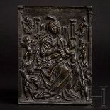 Bronzeplakette mit thronender Maria, Augsburg, Umkreis Hans Schwarz, um 1520