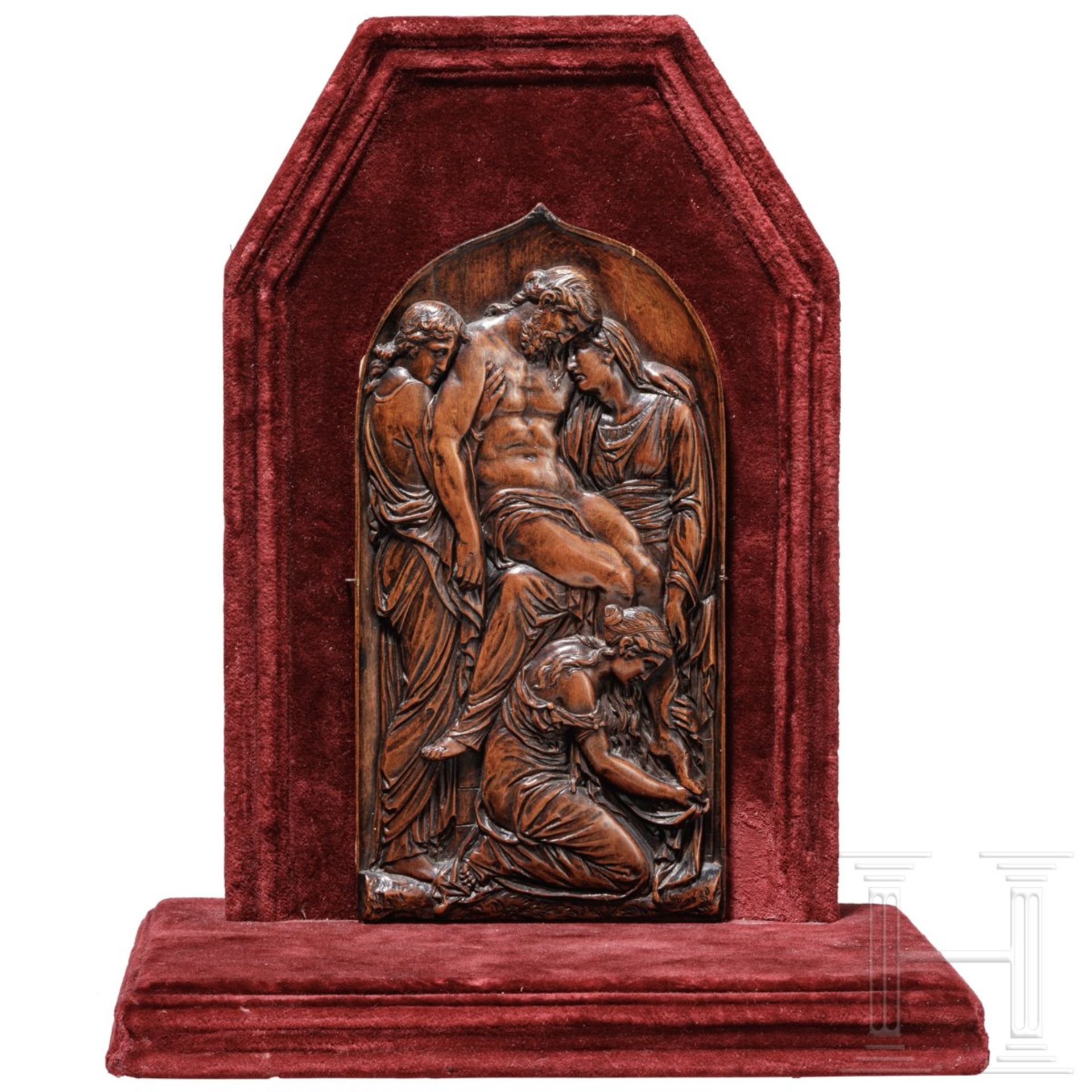 Buchsbaumrelief mit Darstellung der Beweinung Christi, Lothringen, Ende 16. Jhdt. - Image 2 of 8
