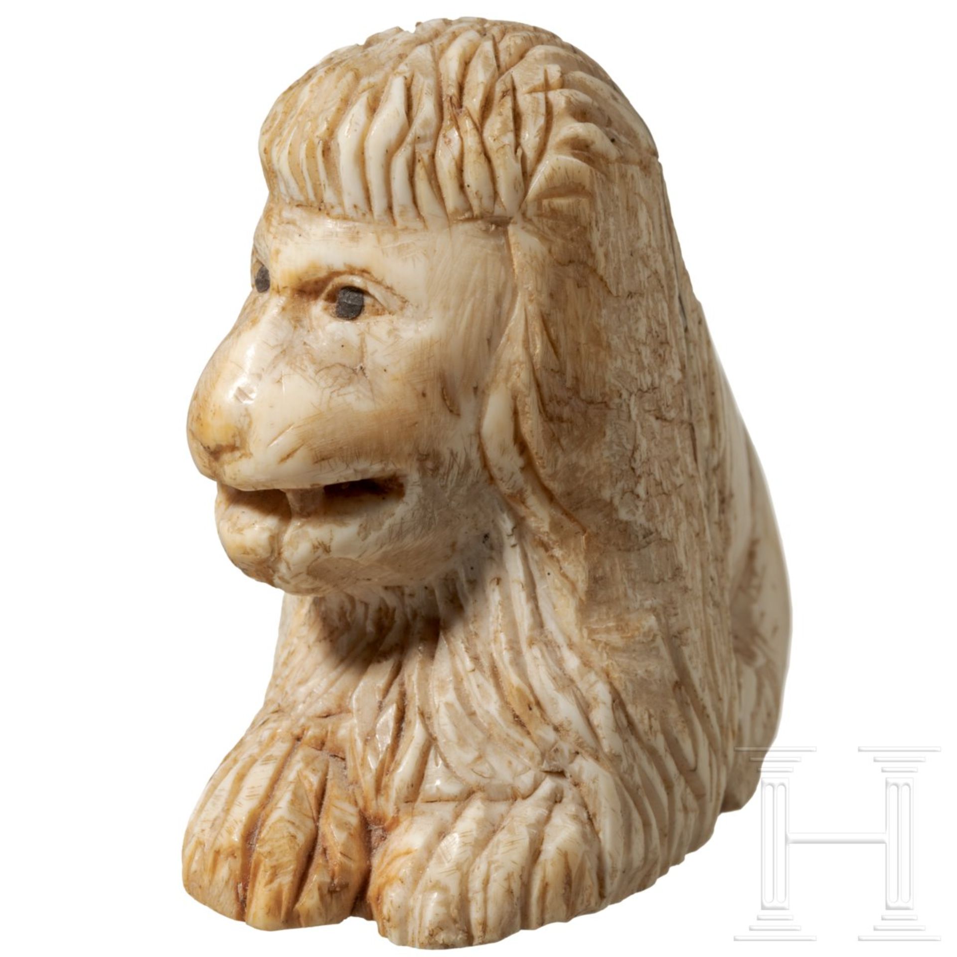 Löwen-Figurine aus Elfenbein, Italien, 14./15. Jhdt. - Image 2 of 5