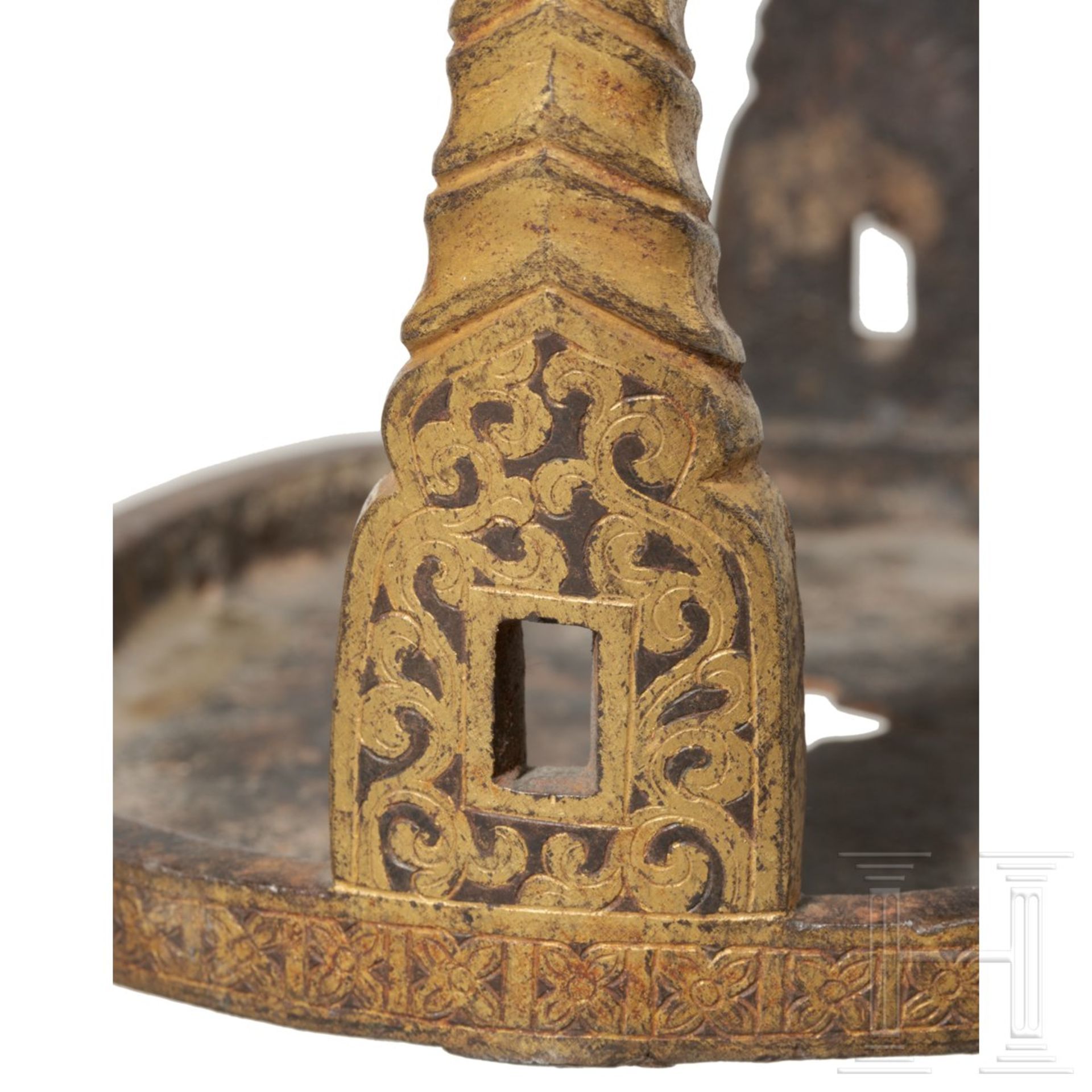 Ein Paar vergoldete Steigbügel, China, Qing-Dynastie, 18. Jhdt. - Bild 4 aus 6