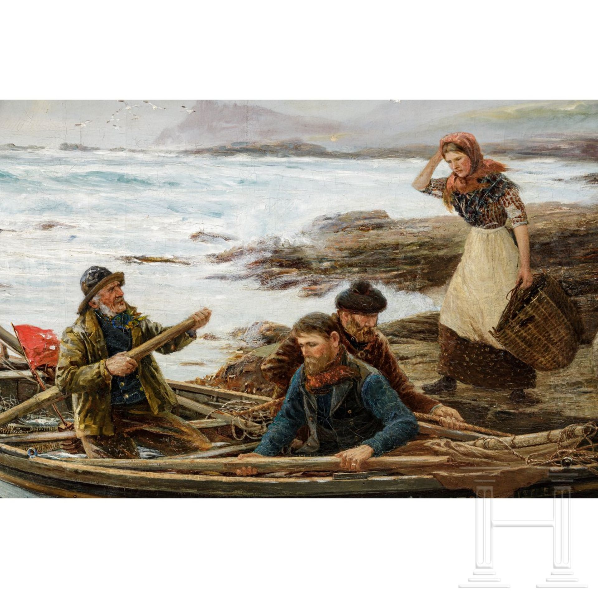 Richard Henry Carter (1827-91) – "Kornisch Fischerszene" - Bild 2 aus 7