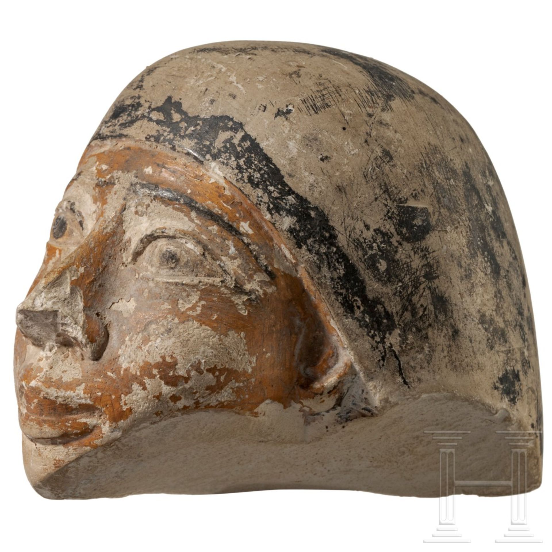 Imset-Kanopendeckel, Kalkstein, Ägypten, 2. - 1. Jtsd. v. Chr. - Image 3 of 5