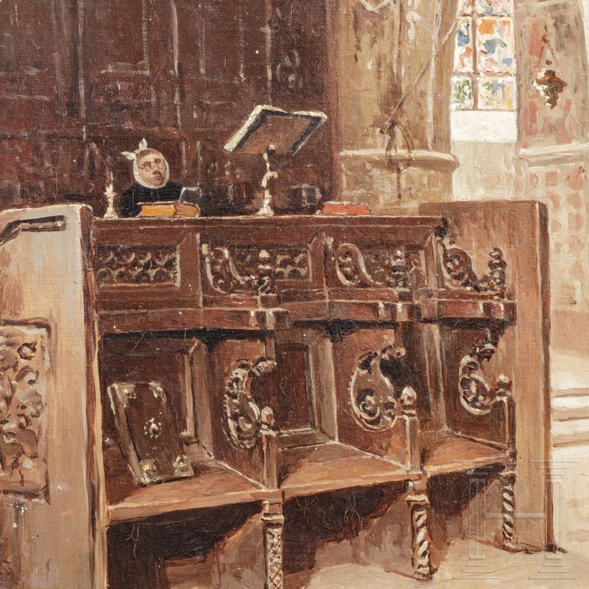 Frans Wilhelm Odelmark – "Innenansicht der Basilika St. Francesco in Assisi" - Image 2 of 5