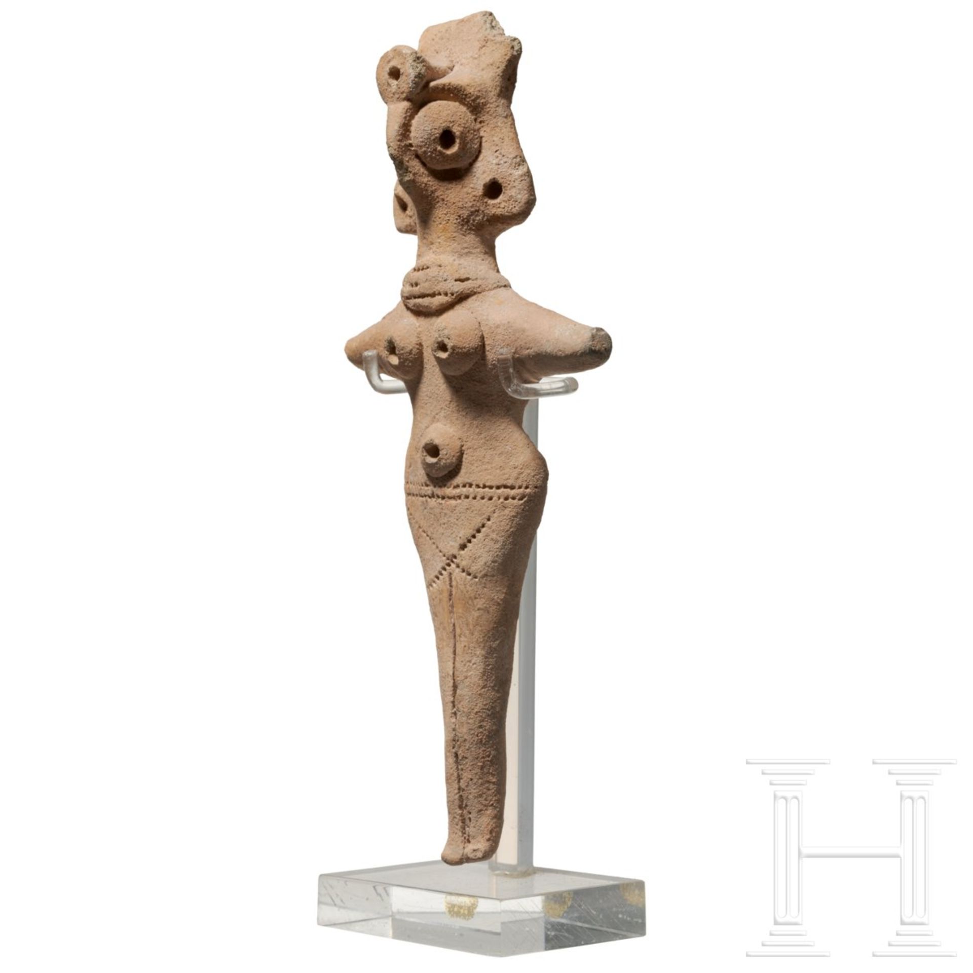 Weibliches Astarte-Idol, Terrakotta, hethitisch, 2. Jtsd. v. Chr. - Bild 2 aus 4