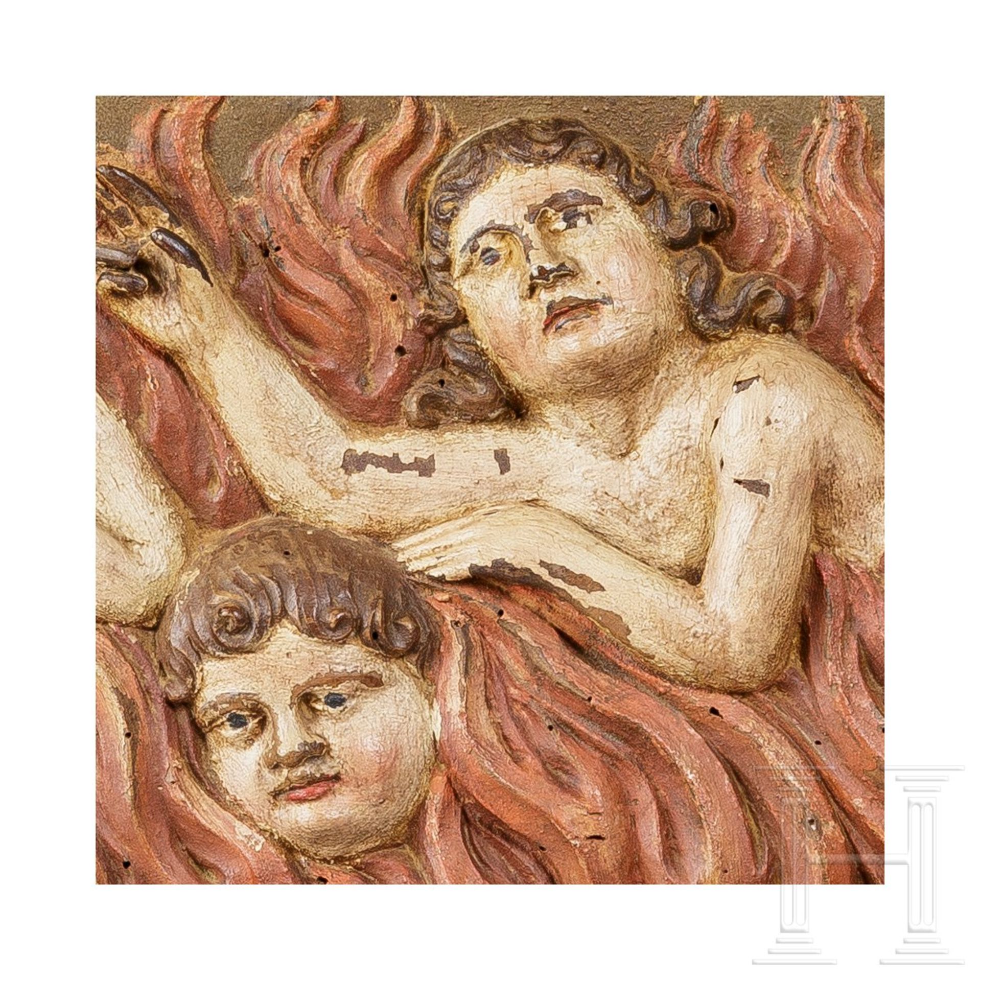 Ein Paar Reliefschnitzereien der armen Seelen im Fegefeuer, Italien, 17. Jhdt. - Bild 3 aus 4