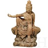 Statue der Guanyin, Balsa-Holz, China, 18. - 19. Jhdt.