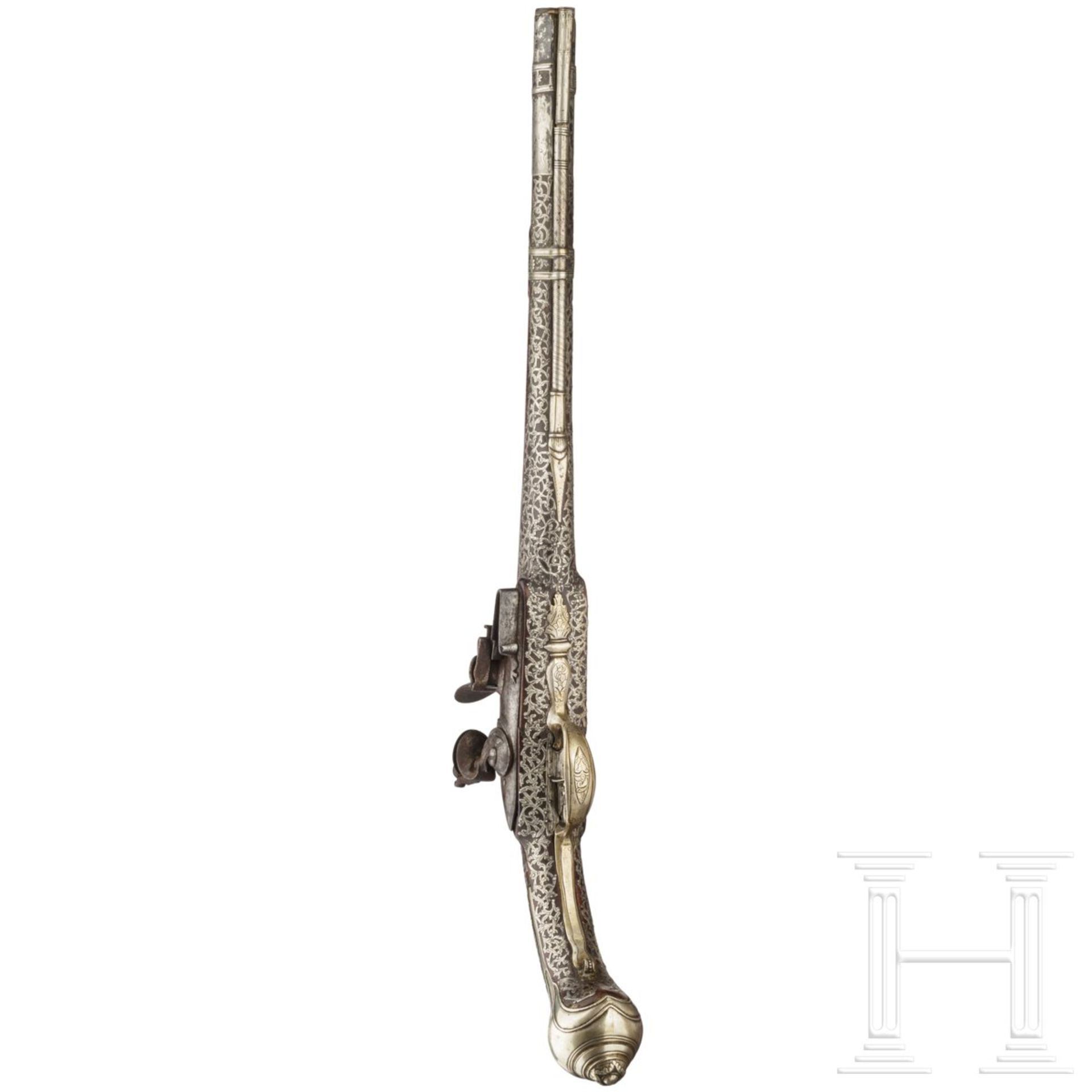 Silbermontierte Steinschlosspistole, osmanisch, 18. Jhdt. - Bild 4 aus 6