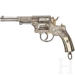Revolver Chamelot Delvigne, graviert, vernickelt, um 1872