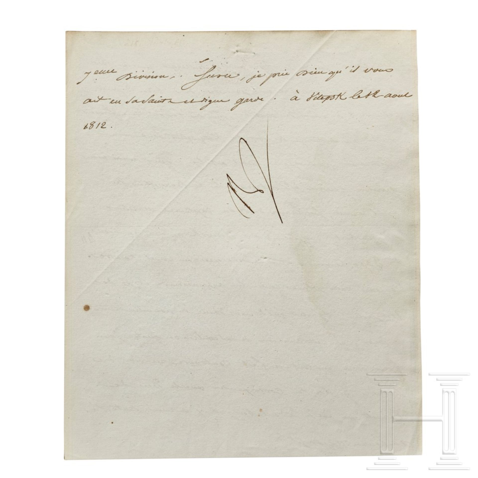 Napoleon I. – eigenhändig signierter Brief, Vitebsk, 12.8.1812 - Bild 2 aus 2