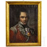 Hauptmann Edmund Tugginer im de Roll's Regiment – Portraitgemälde, datiert 1821