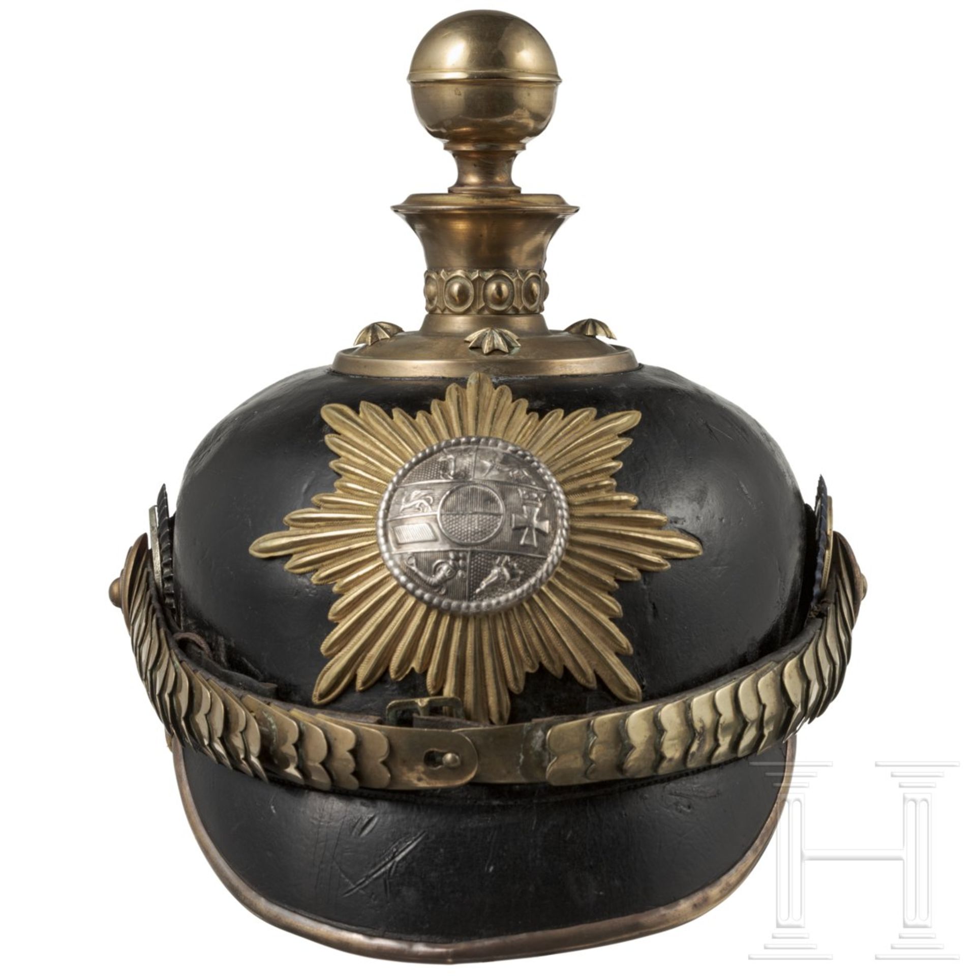Helm für Offiziere des Holsteinischen Feldartillerie-Regiments 24, 3. Batterie, um 1900 - Bild 2 aus 7