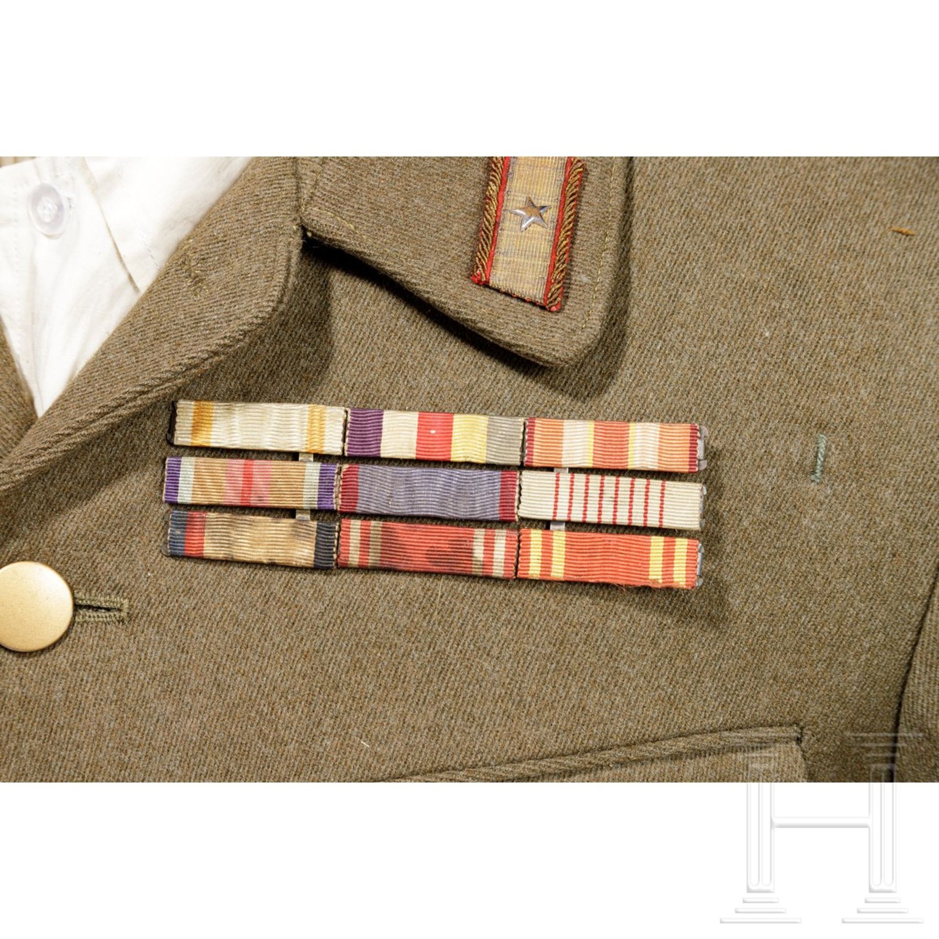 <de>Uniform von Generalmajor Takeuchi Yasumori (1891-1976) im 2. Weltkrieg<br>Feldmütze aus olivfarb - Bild 6 aus 13