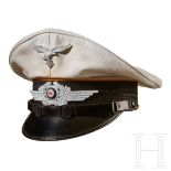 A White Top Visor Cap for Luftwaffe Other Ranks of FlightRemovable white ribbed tricot top, piped in