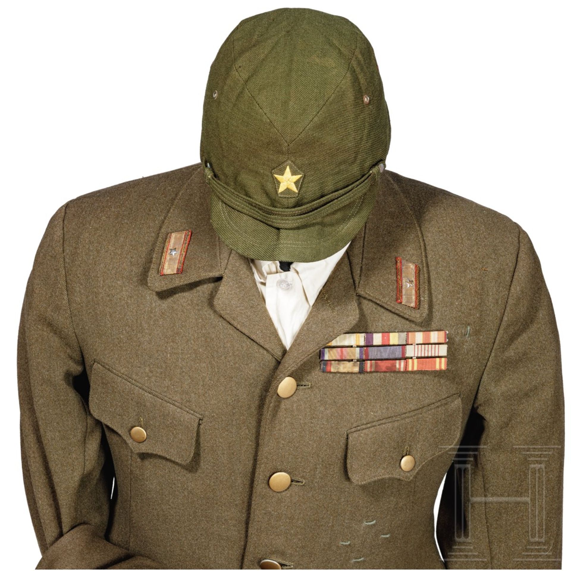 <de>Uniform von Generalmajor Takeuchi Yasumori (1891-1976) im 2. Weltkrieg<br>Feldmütze aus olivfarb - Bild 2 aus 13