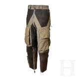 A Pair of Suede Leather Winter Trousers for Aviation PersonnelGrey suede leather sheepskin fur lined