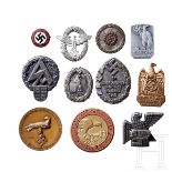 A Small Collection of BadgesEight badges of metal and enamel construction to include: NSDAP