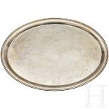 An oval Serving Platter from a Silver ServiceUnmarked platter, stamped "Wellner", "60" on top