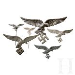 A Collection of Luftwaffe EaglesLarge plaque-removed eagle of cast nickel-silver with two screw